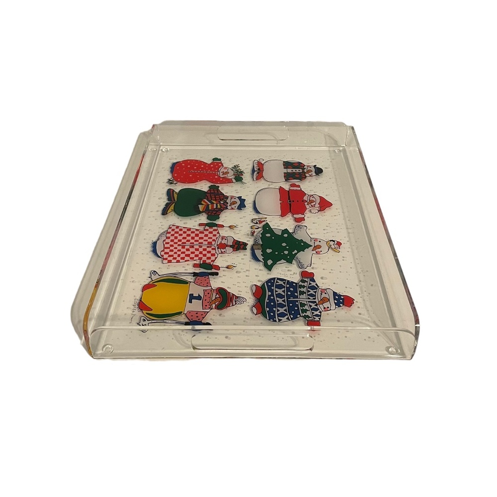 Department 56 Acrylic Christmas Snowman‎ Serving Tray - Picture 3 of 5